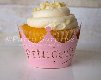 Princess Cupcake Wrappers Pink Princess Party Decorations Princess Straws Girl Princess Party Cupcake Wrappers Pink Princess