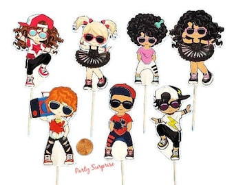 Hip Hop Dancers Cupcake Toppers Cake Toppers Banners Custom Made for You Kids Birthday Party Dance Party Hip Hop Theme Party