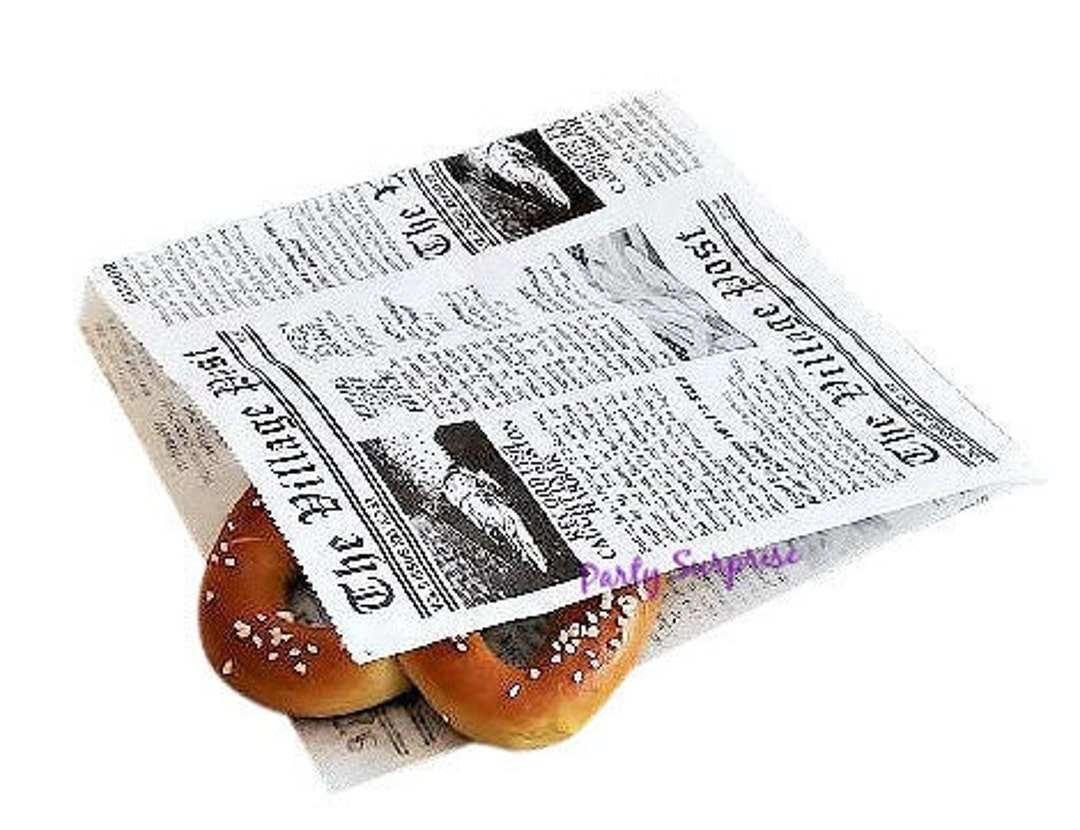 Pretzel Bags 50 Newspaper Pretzel Party Bags Retro Pretzel Etsy