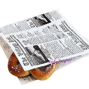 Pretzel Bags, 50 Newspaper Pretzel party bags, Retro Pretzel snack bags Pretzel lunchbox bags Food bags, Snack bags, carnival block party