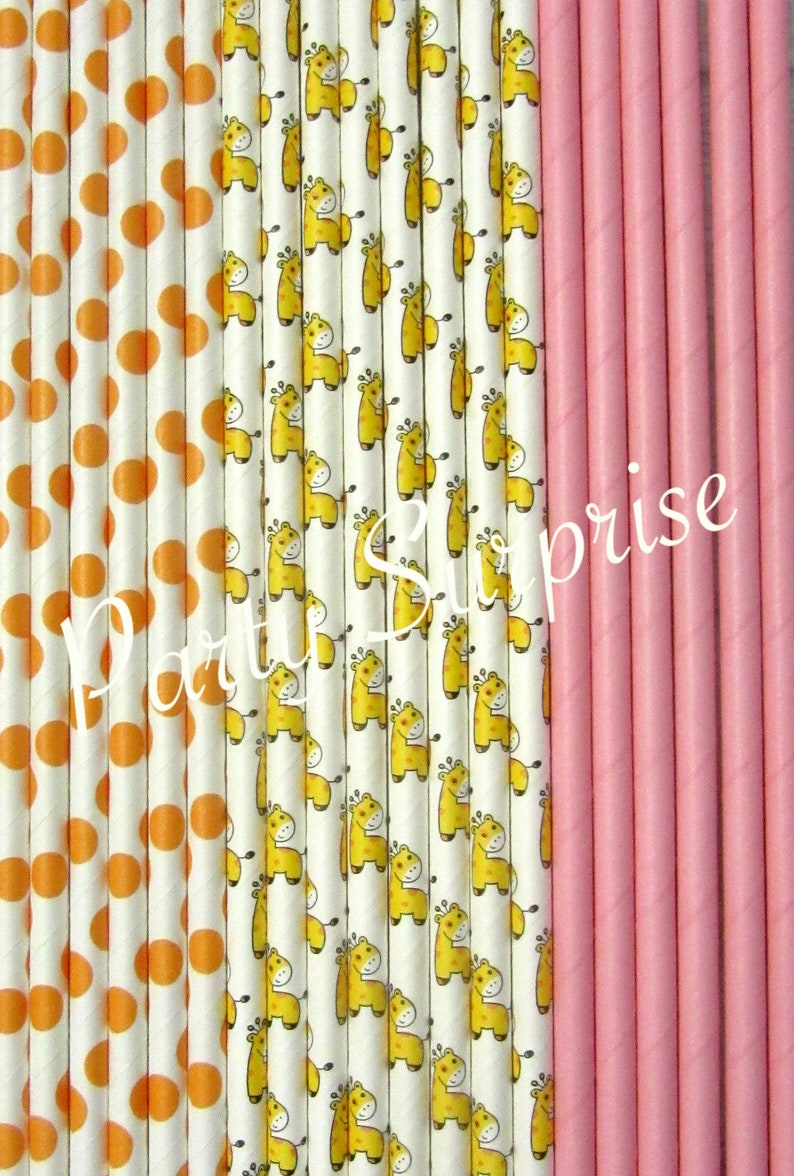 Gender Reveal Straws Baby Shower Kids Princess Girl Boy Party Polka Dot Paper Strws Polka Dot Paper Straws Baby Blue Straws