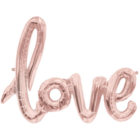 Love Rose Gold Balloon 38" Air Fill Mr & Mrs Balloon Select Your Pkg Rose Gold Love Diamond Clear Gold Mr Mrs latex 11" Bridal Shower Il_570xn
