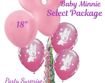 Baby Minnie Mouse Balloon Package, Pink & Pearl, Party Decor