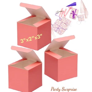 Pink gift boxes, 3x2x3&quot; small pink gift box, jewelry box, bridesmaid gift box, bat mitzvah, engagement, cube gift box,