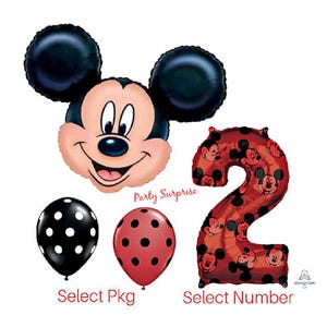 Mickey Mouse Balloon Package Jumbo Mickey Face Balloon Mickey Number Balloon Kids Birthday Party Mickey Mouse Party Balloon Made in USA