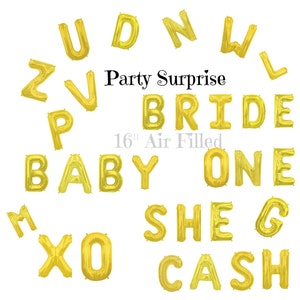 Gold Letter Balloons 13.5&quot; Gold Number Balloons Wedding Photo Birthday Bar Mitzvah Valentine Baby Shower Gold Balloons Made in USA