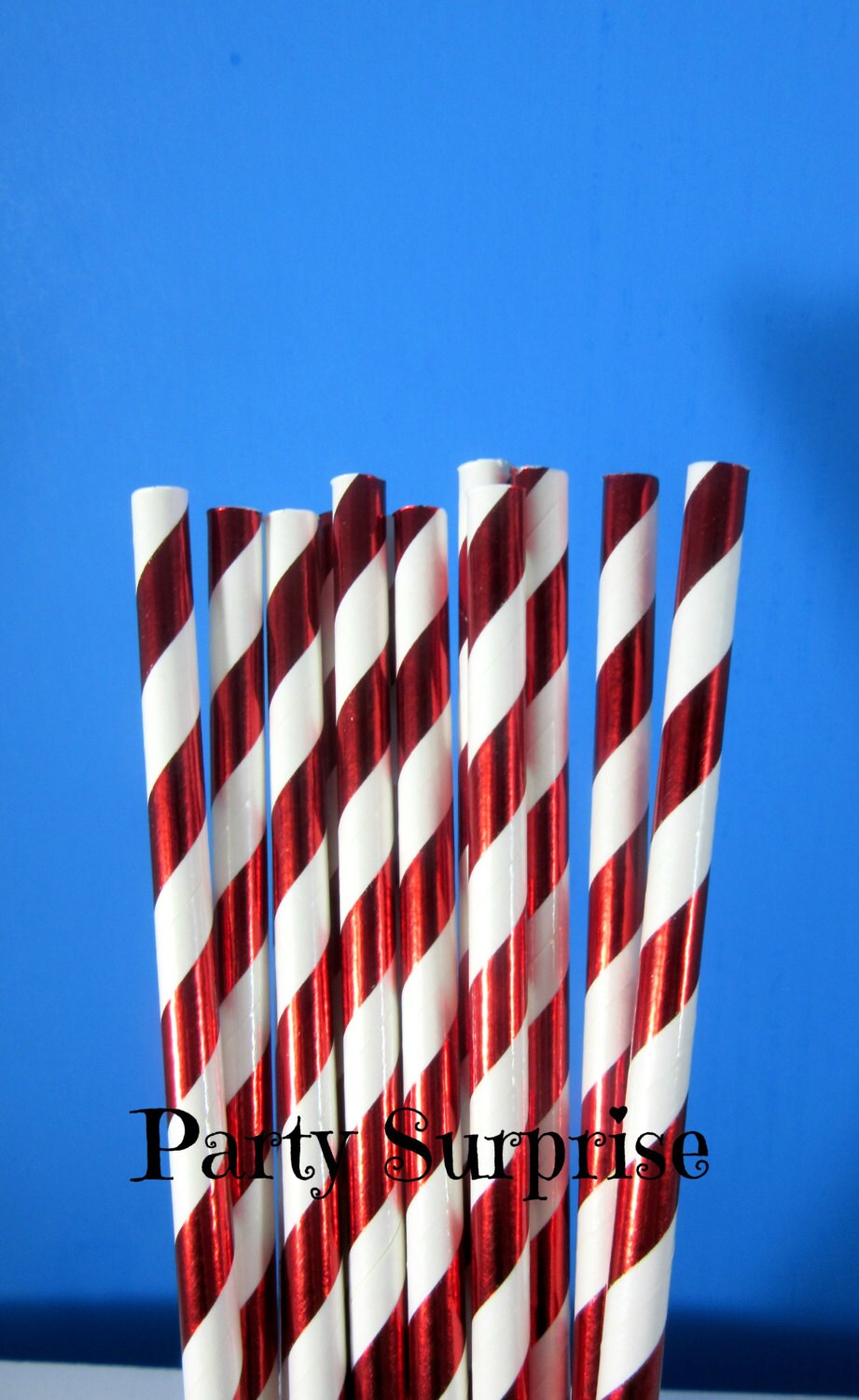 Candy Cane Straws Christmas New Years Winter Party Paper Etsy