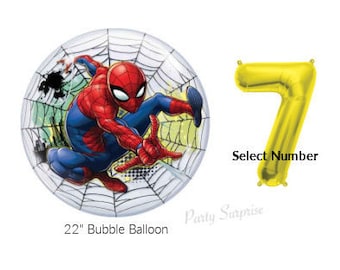 Spiderman Bubble Balloon 22" Superhero Party Balloons Spiderman Balloons Made in USA