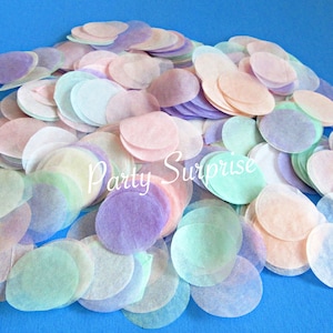 Pastel Confetti Table Confetti Circles 1&quot; Baby Shower Bridal Shower Birthday Party Confetti Decoration Blue Pink Lavender White Confetti