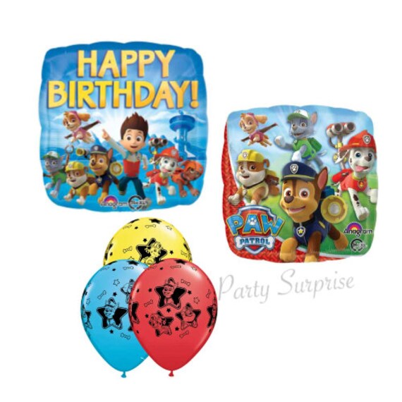 Paw Patrol Balloons Kids Birthday Party Paw Print Boys Birthday Paw Patrol Party Balloons Chase Skye Balloons Select Your Pkg Made in USA Il_570xn