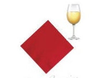 Red Napkins Paper Napkins Red Cocktail Beverage Napkins  Wine Tasting Birthday Bubbly Bar Cocktail Party Beverage Napkins