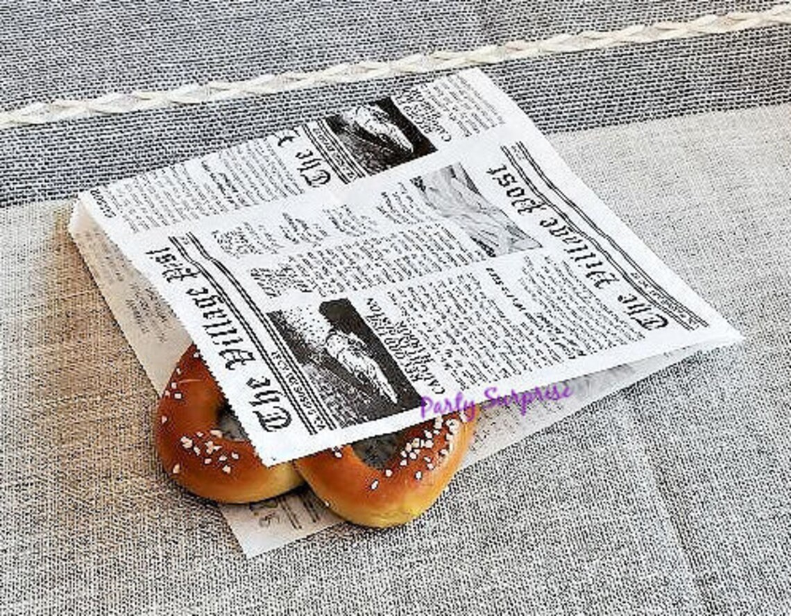 Pretzel Bags 50 Newspaper Pretzel Party Bags Retro Pretzel Etsy
