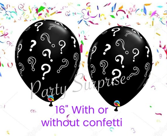 Gender Reveal Balloons Question Marks Confetti Optional Adult Birthday Balloon Proposal Question Mark Balloons Baby Gender Reveal Il_570xn