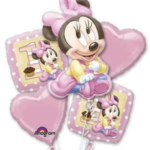 Minnie Mouse 1st Birthday Balloon Package Jumbo Number 1 Minnie Mylar Foil Select Your Pkg Made in USA Girl 1st Birthday Party Balloons image 8