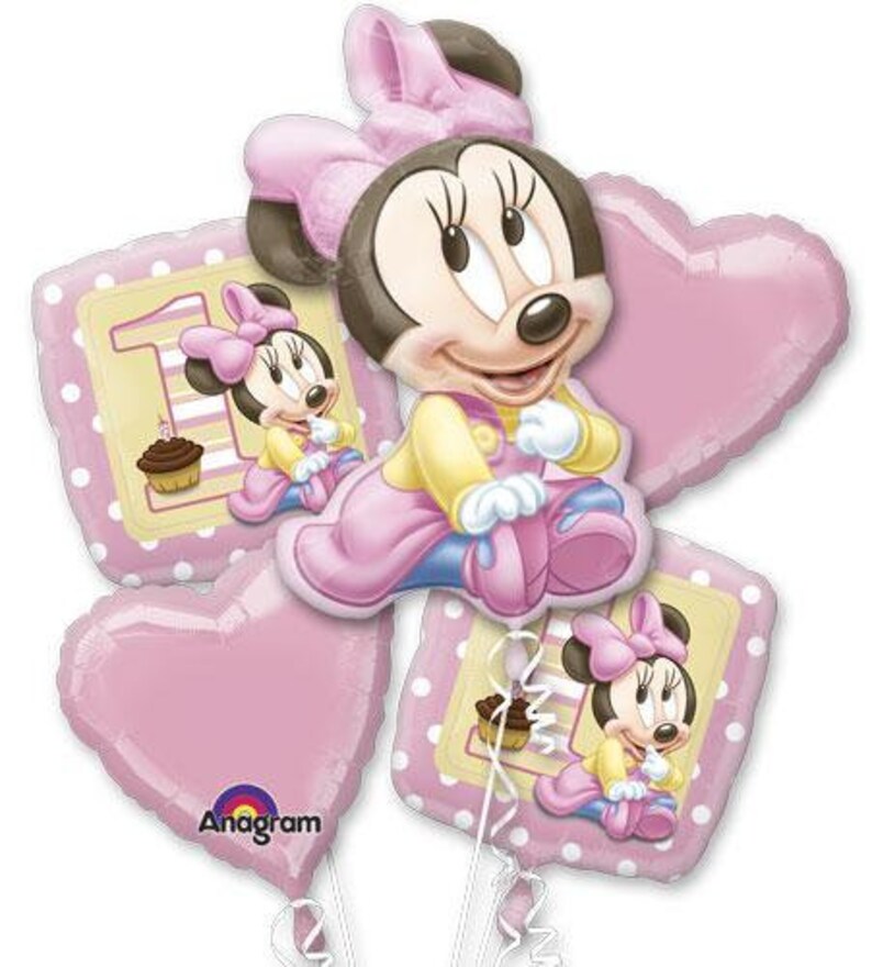 Minnie Mouse 1st Birthday Balloon Package Jumbo Number 1 Minnie Mylar Foil Select Your Pkg Made in USA Girl 1st Birthday Party Balloons image 8