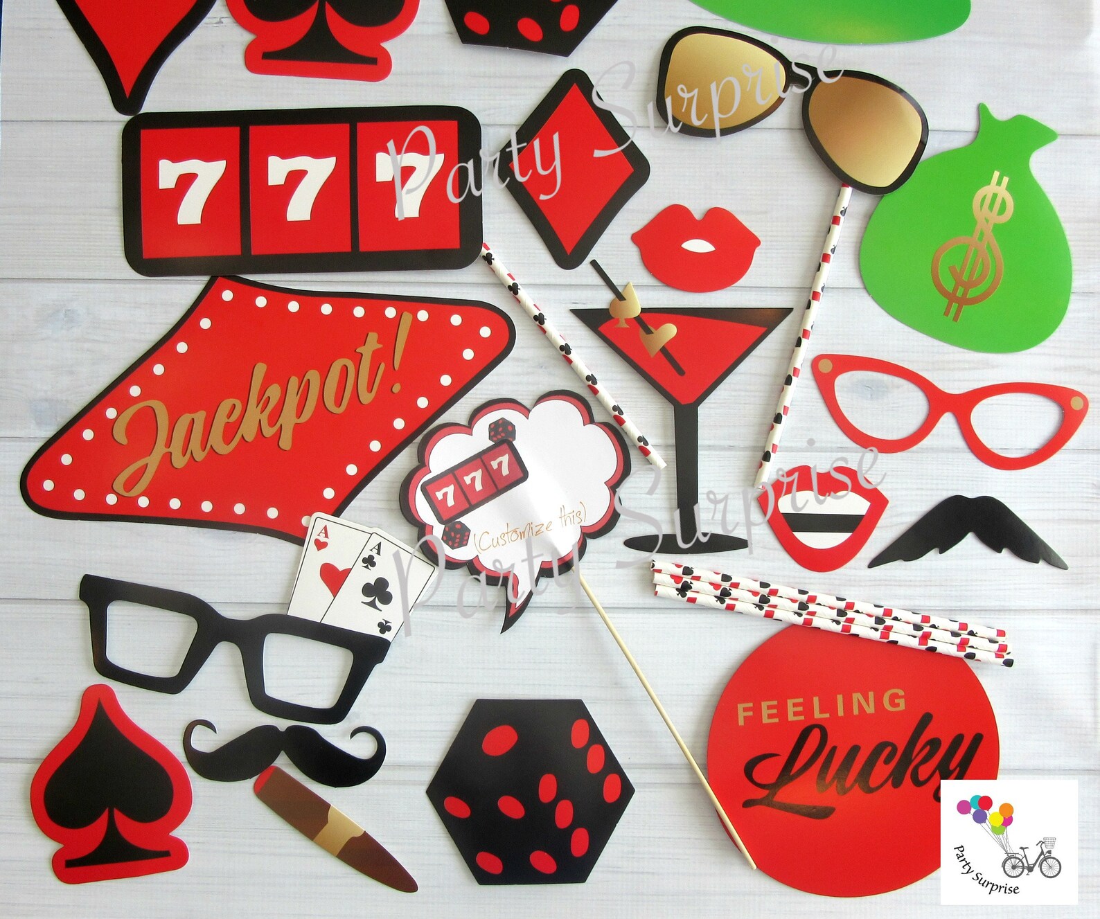 Casino Cupcake Toppers Custom Made Toppers Casino Party Decor Etsy