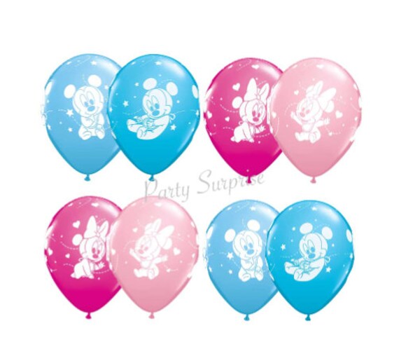 Baby Mickey Baby Minnie Balloons Mickey Minnie Baby Shower Balloons Blue Pink Gender Reveal Mouse Balloons Made in USA Il_570xn