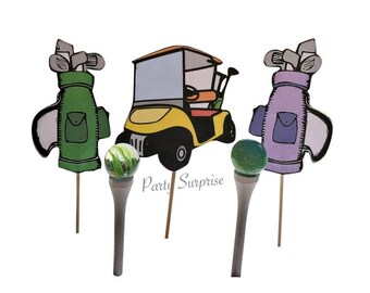 Golf Cupcake Toppers Golf Party Custom Made Toppers Personalize Men Women Golf Birthday Party Golf Team Party Toppers