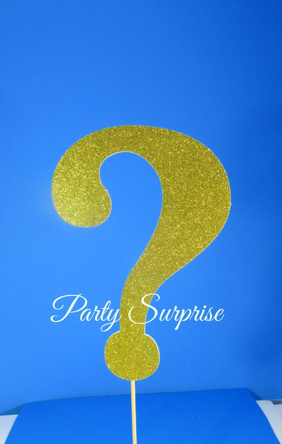 Gold Question Mark Glitter Cake Topper Baby Gender Reveal Etsy