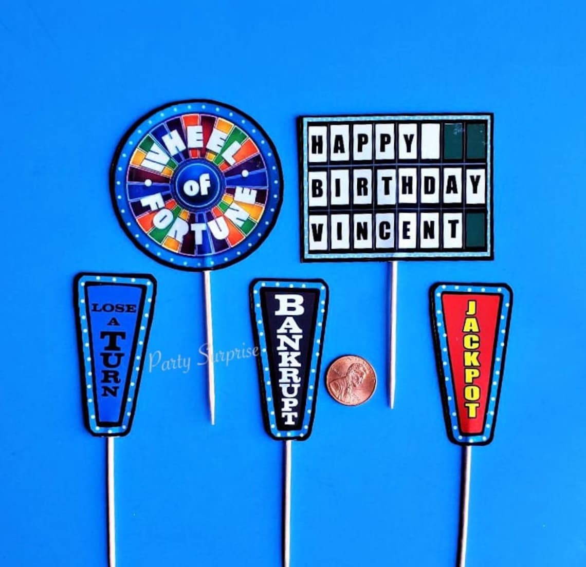 Wheel of Fortune Cupcake Toppers Custom Made for You Game Etsy
