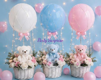 Hot Air Balloon & Net, Table Centerpiece, Party Decoration
