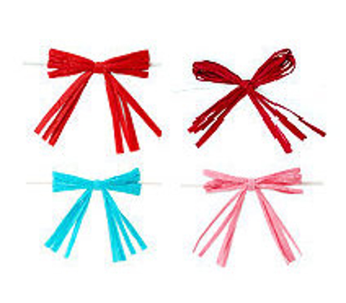 Raffia Bows Gift Wrap Bows Red Raffia Bows Burgundy Raffia Etsy