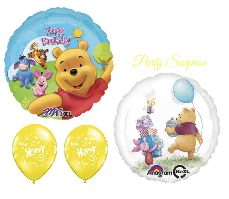 Winnie The Pooh Birthday Balloons Girl Birthday Boy Birthday Etsy