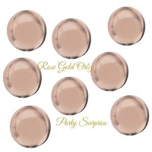 Rose Gold Orbz Balloon 15&quot; Bridal Shower Baby Shower Birthday Party Round Rose Gold Balloons