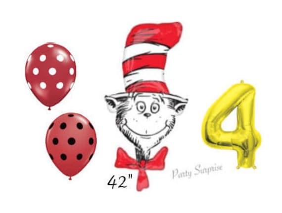 Dr Seuss Balloon Package, Dr Seuss Decoration, Dr Seuss Party Balloons Made in USA Number Balloon Il_570xn