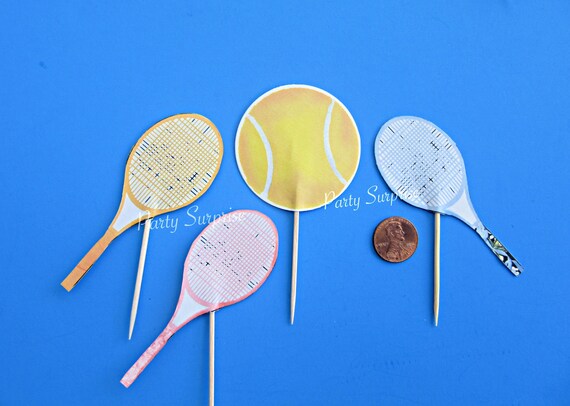 Tennis Cupcake Toppers Tennis Party Decor Tennis Ball Tennis