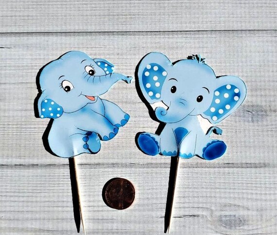 elephant blue baby shower