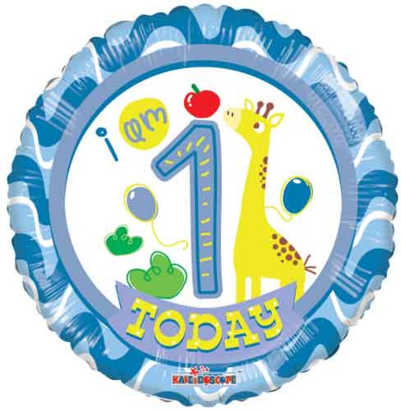 1st Birthday Boy Balloons Boy 1st Birthday Party Baby Animals Giraffe Balloons image 2