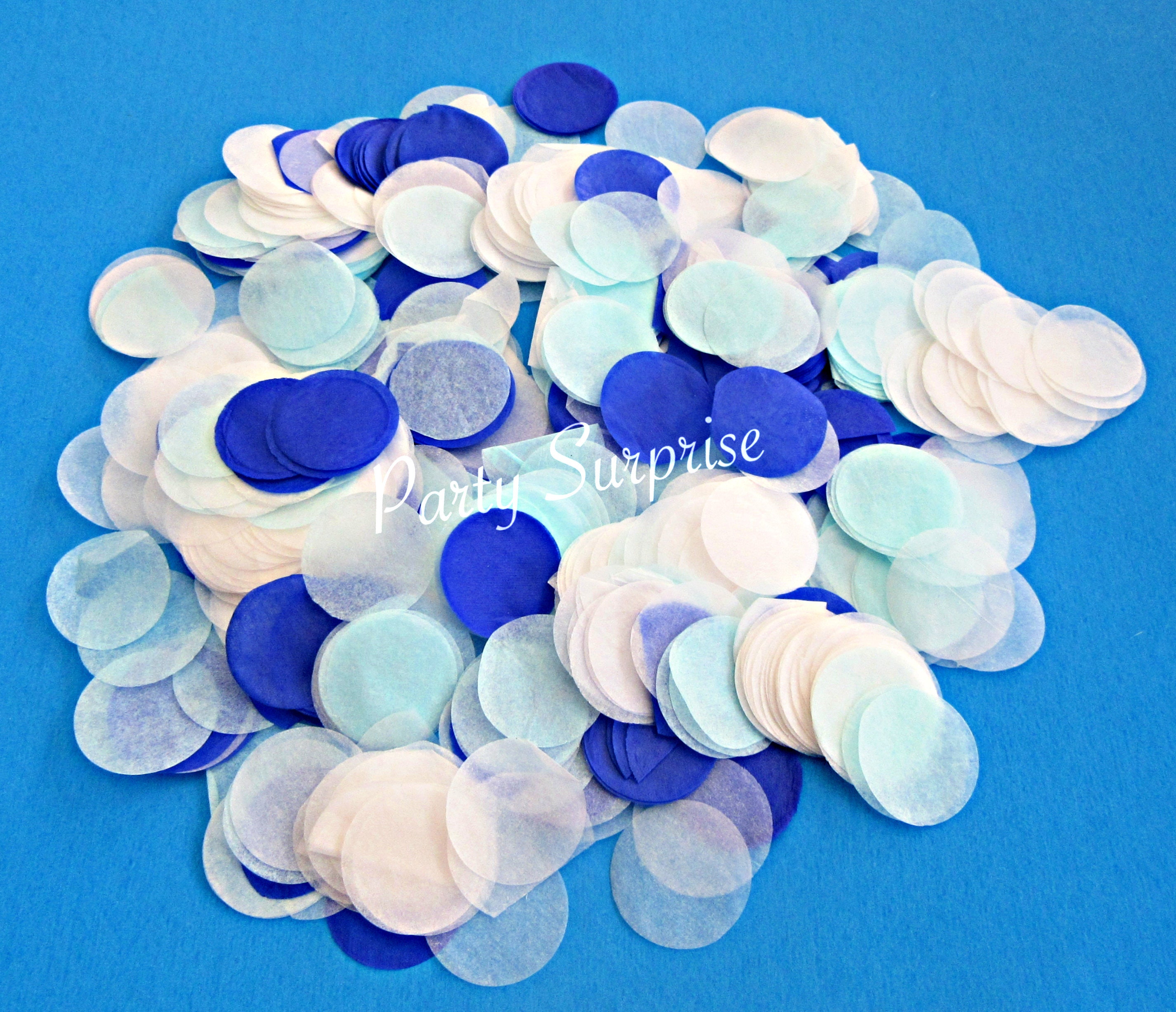 Confetti Blue and White Table Confetti Two tone blue Circles Boy Birthday Party Boy Baby Shower Bar Mitzvah Chanukkah Party