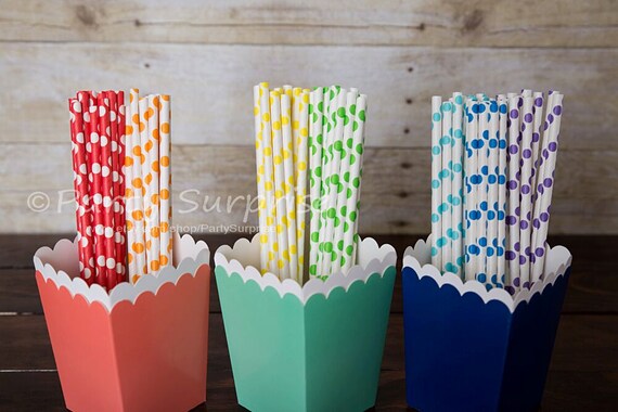 Polka Dots straws Red Blue Yellow Green Lime Purple Orange Party Drinking Straw Rainbow Bat Mitzvah Kid Party Cake Pop Stick Mason Jar straw Il_570xn