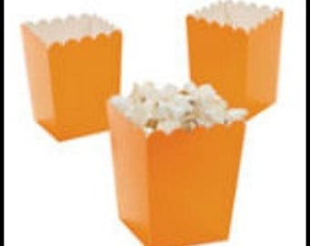Mini popcorn boxes Orange 12 -Wedding,Popcorn boxes, event, party favors, baby showers, graduation, treat box, decorations, birthday
