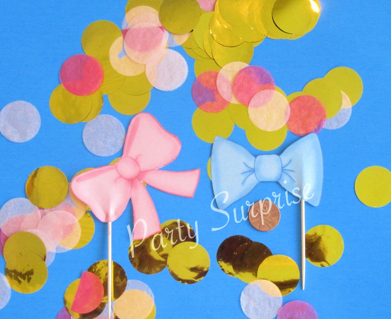 Gender Reveal Bows or Bow Ties Tablecloth Matching Set Etsy