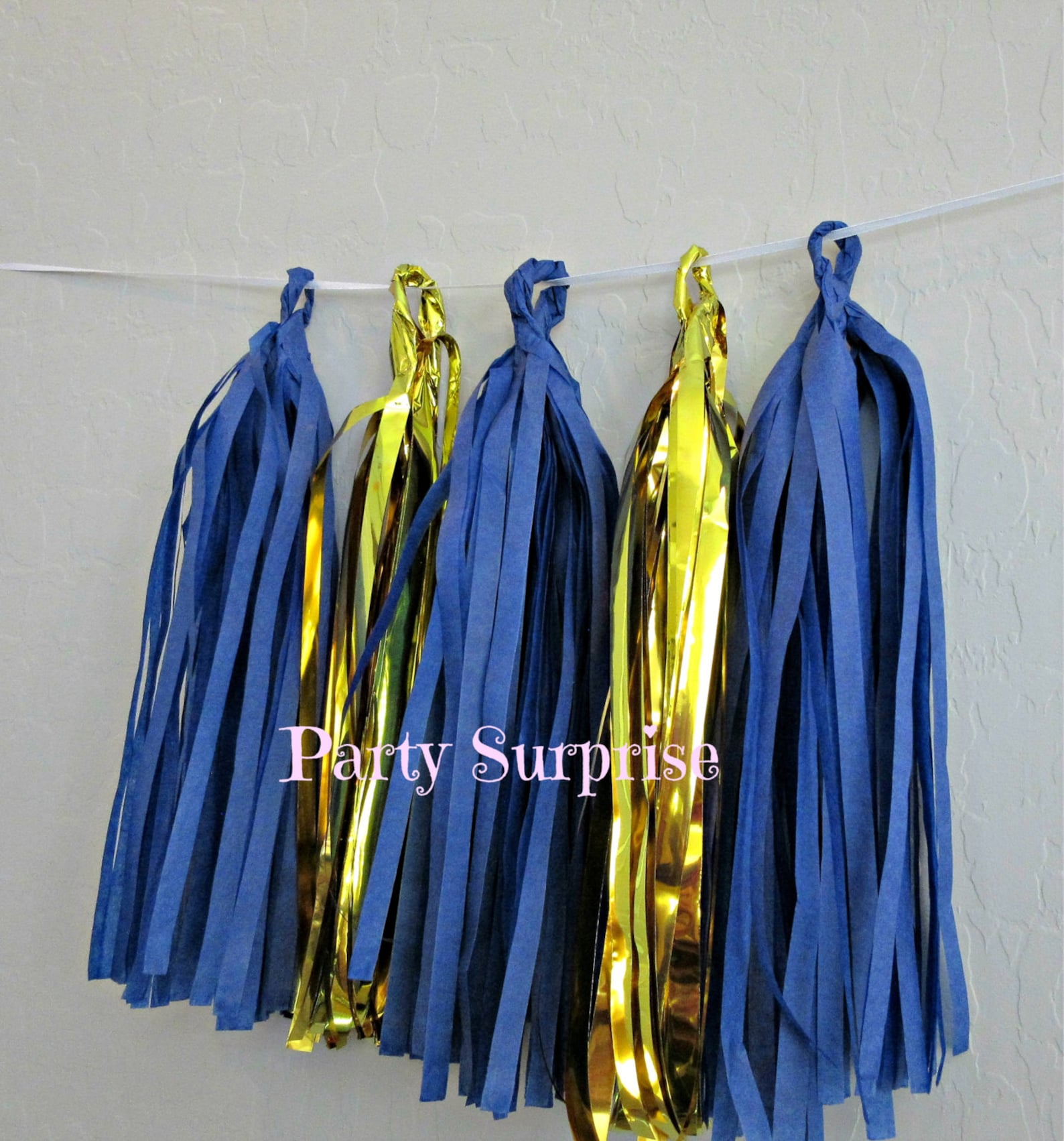 Tassel Garland Tail Tissue Navy and Gold Foil Nautical Etsy
