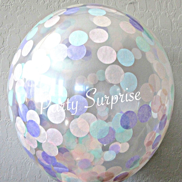 Confetti Balloon Pastel Confetti Diamond Clear Latex Pink Blue Mint Lavender Confetti Circles Baby Shower Birthday Party Photo Prop Balloon