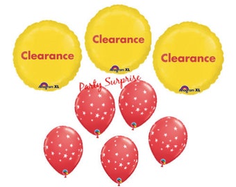 Clearance Balloons Mylar Foil with red star latex packages Made in USA Advertising Balloons