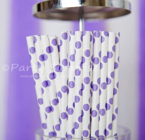 Purple Straws Polka Dot Straws Unicorn Party Wedding Bat Mitzvah Shower Kids Party Purple Polka Dot Straw Mason Jar Straw Il_570xn