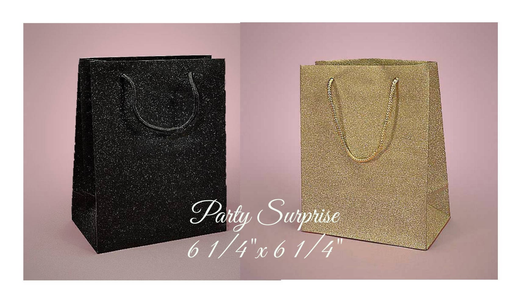 Gift Bags Black and Gold Glitter Gift bags Euro Tote Bags Etsy