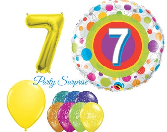 7th Birthday Balloon Package 7 years old Girl Boy Birthday Party Balloons Happy Birthday Balloons Kids Birthday Party