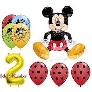 Mickey Mouse Birthday Balloons, Kids Party Balloons, Birthday Party Balloons, Mickey Mouse Balloons Happy Birthday Mickey Mouse Made in USA