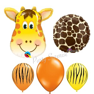 Giraffe Balloon Package,Safari Party Kids Animal Farm Zoo Party Circus Jungle Baby Shower Giraffe Decorations Mylar and Latex Animals