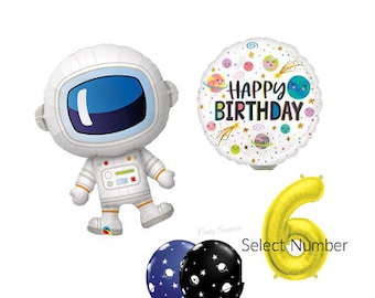 Astronaut Birthday Balloon Package: Galaxy Outer Space Party Decor