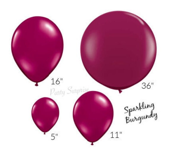 Burgundy Balloons latex Jumbo 36" 16" 11" 5" Sparkling Burgundy balloons Weddings Birthday Graduation Prom Party Balloons by Qualatex Il_570xn
