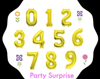 Gold foil number balloons GREAT PRICES, Bar Mitzvah Balloons, Gold Party Balloons, Birthday Balloons, Anniversary Balloons, Number Balloons