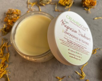Vegan Deodorant - Lemongrass Deodorant - TeaTree  Deodorant - Magnesium Deodorant - Deodorant Cream - Unisex Deodorant