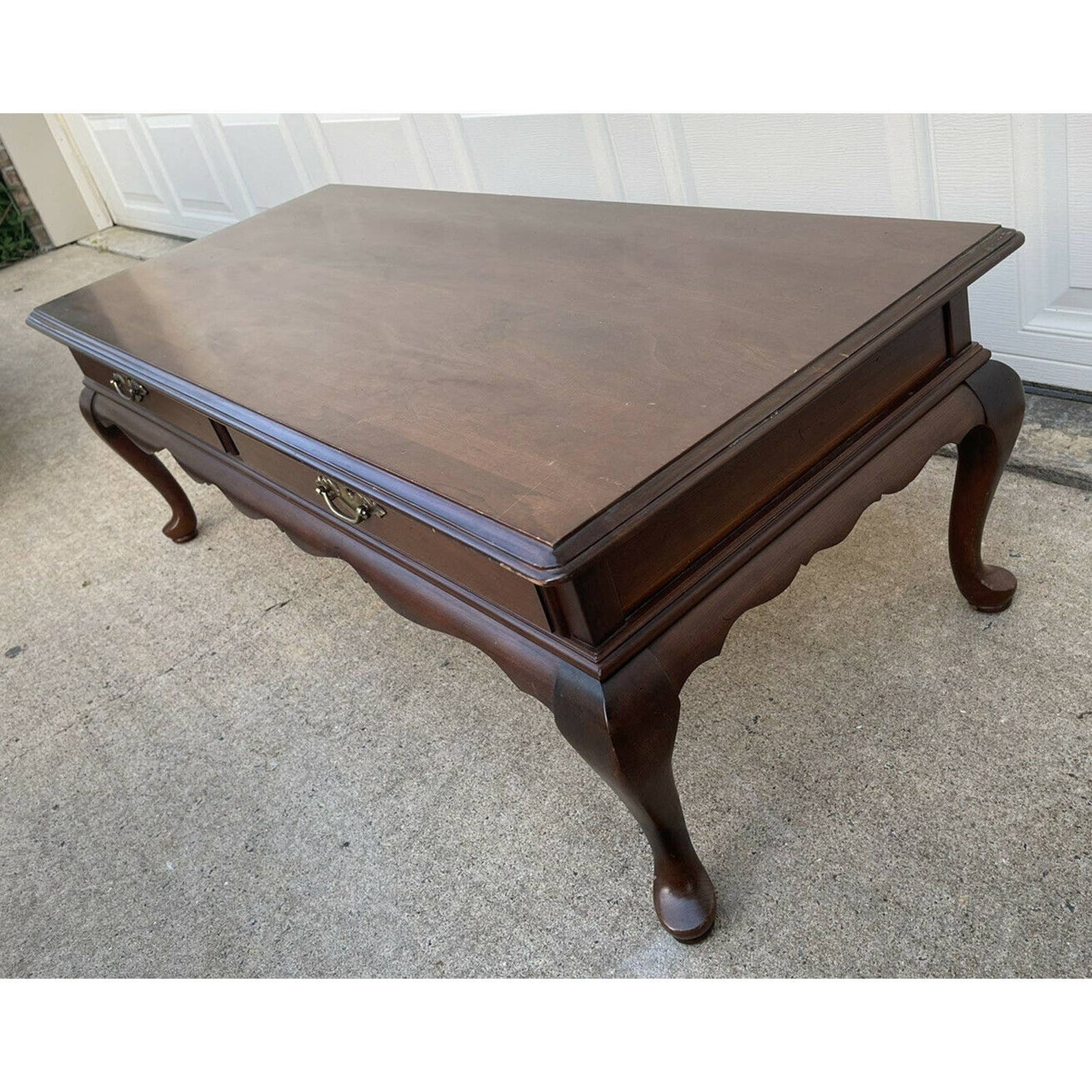 Ethan Allen Court Rectangle Coffee Table with Drawers Etsy