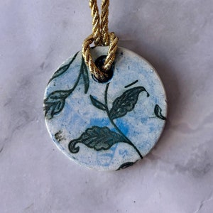 Hand-Built Porcelain Floral Ornament with Underglaze Decals
